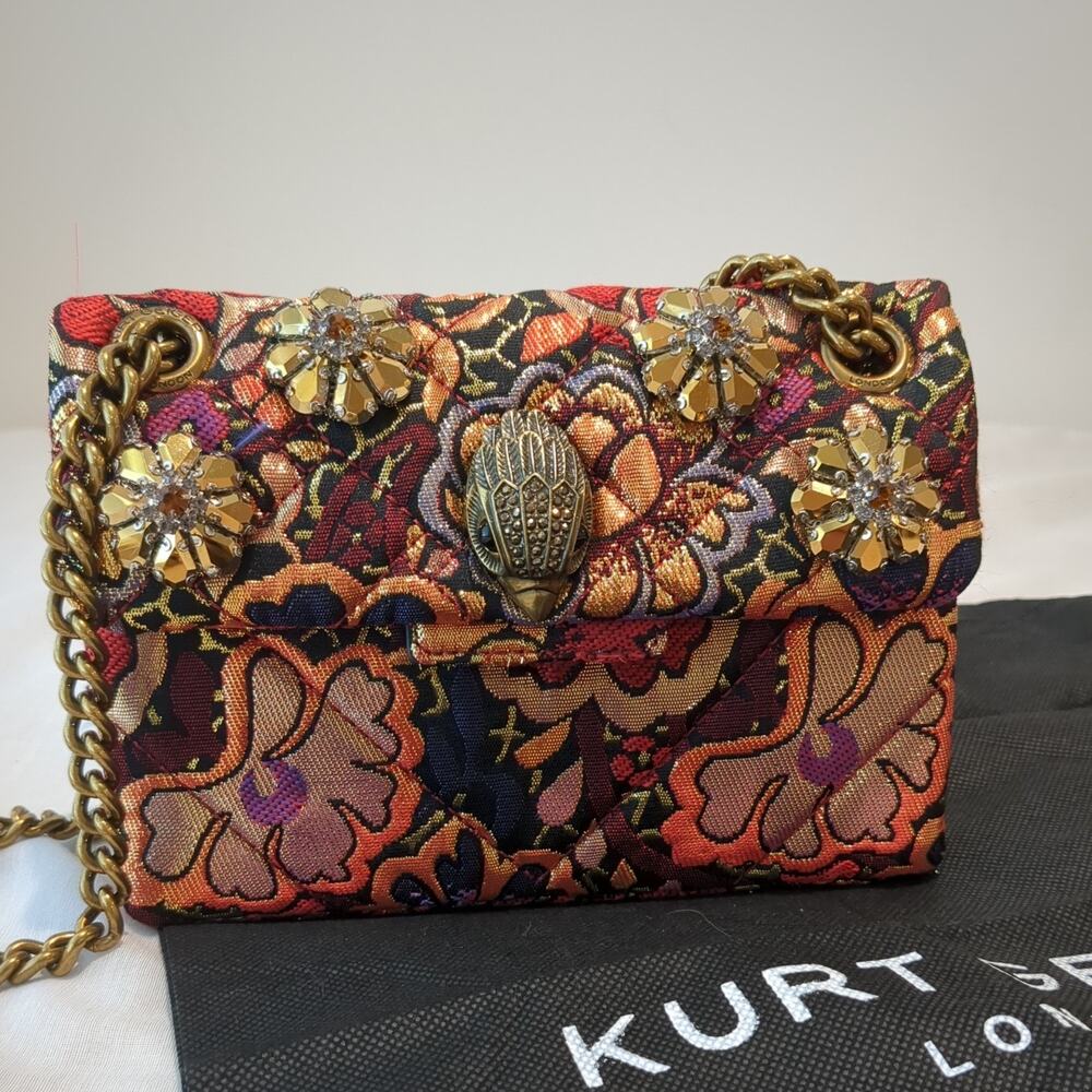 KURT GEIGER Mini Kensington Crossbody Bag Womens Floral Tapestry Multicolor